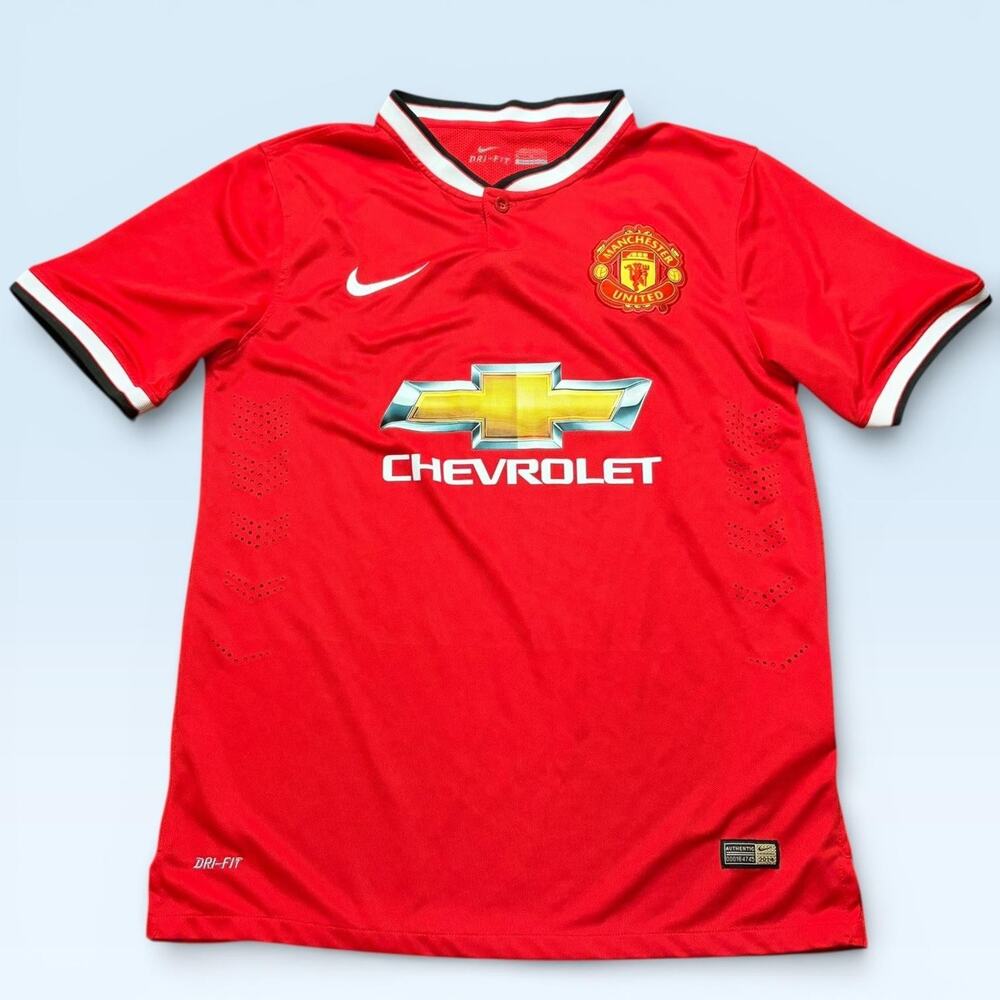 Manchester United Jersey Mens Medium Red Soccer Nike Dri-FIT Chevrolet Authentic